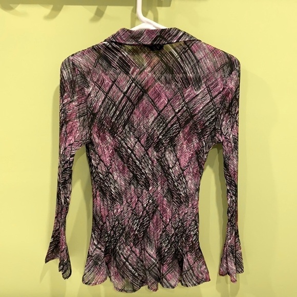 Apt 9 Ruffled Blouse Purple and Black Medium - Picture 5 of 11